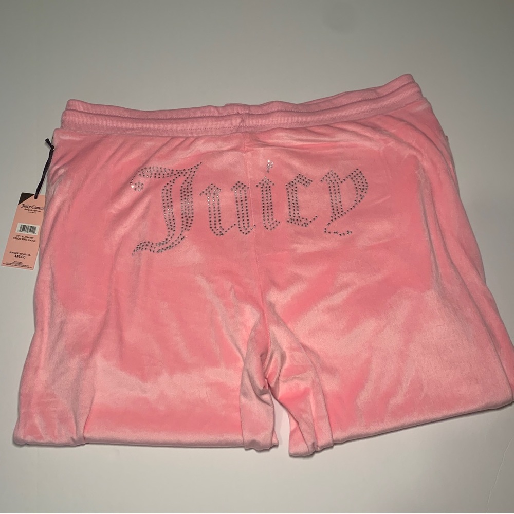NWT Juicy Couture Pink Velour Pants Sleepwear Pajama Bottoms Y2K Bling
